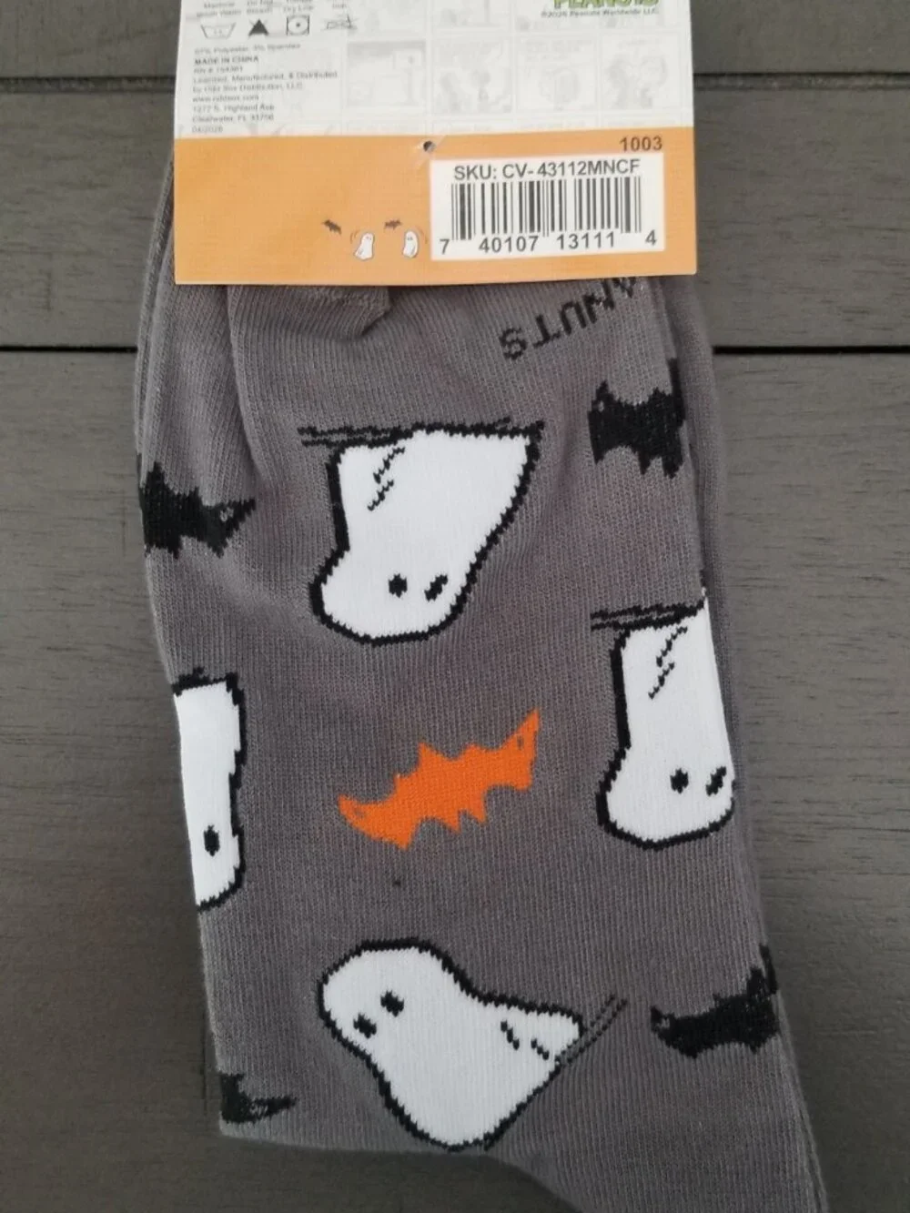 Peanuts Snoopy Halloween Ghost & Mummy Novelty Crew Socks Bundle